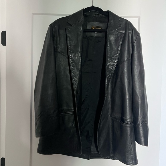 Vintage leather blazer - Picture 1 of 8